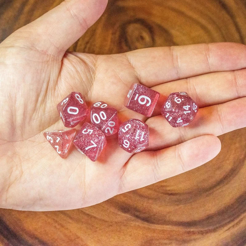 Fuchsia Glitter Dice