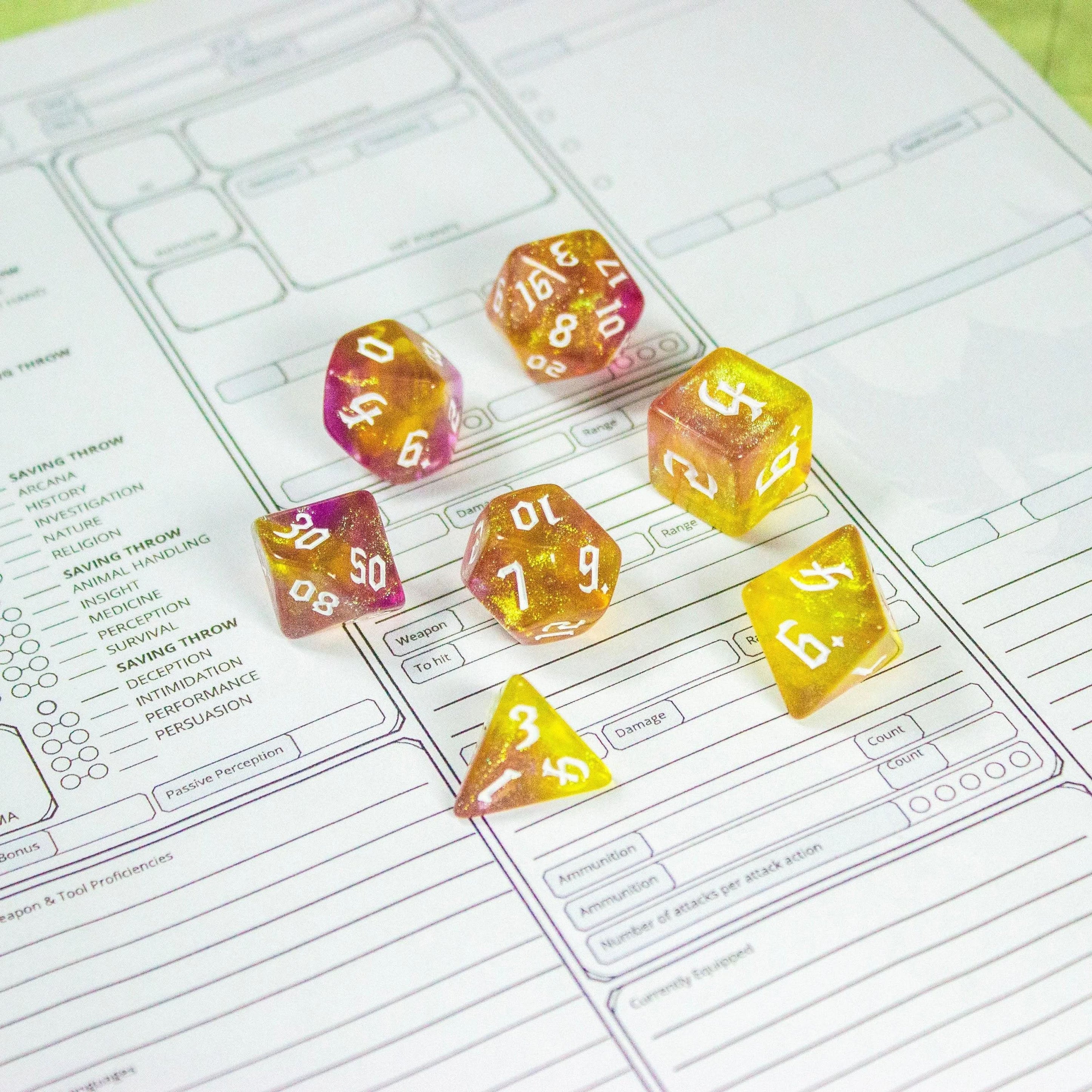 Yellow Fog TTRPG  Dice. Channel the ethereal with these captivating, easy to read premium dice. Give your game a bit of sparkle. - MysteryDiceGoblins