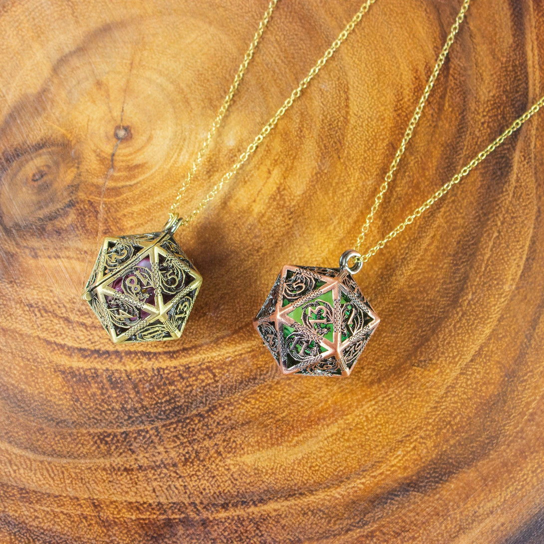 D&D D20 Dice Necklace - Removable Full Size D20 - Many Dice Colours | RPG Fantasy Gift DND - MysteryDiceGoblins