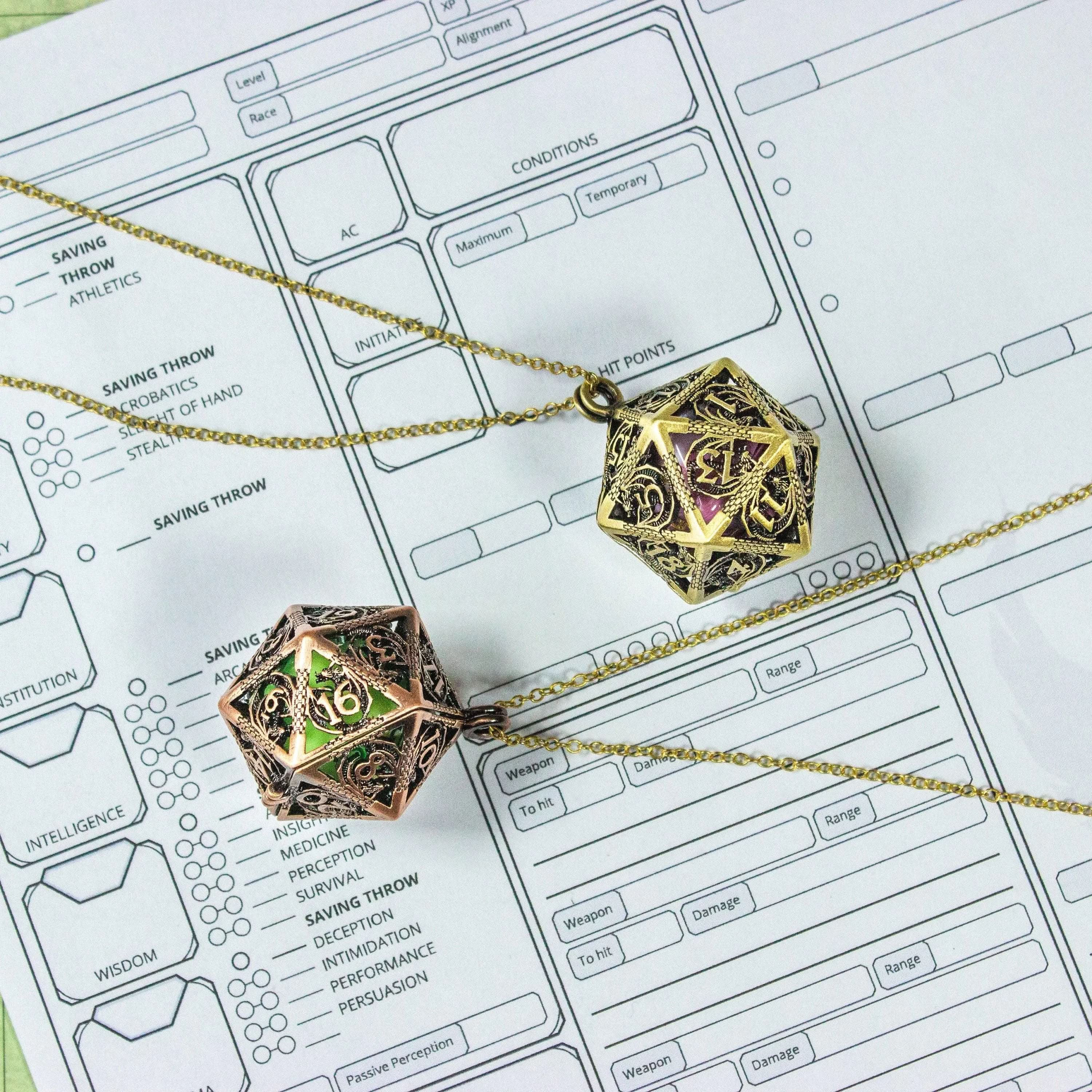 Removable D20 Dice Necklace