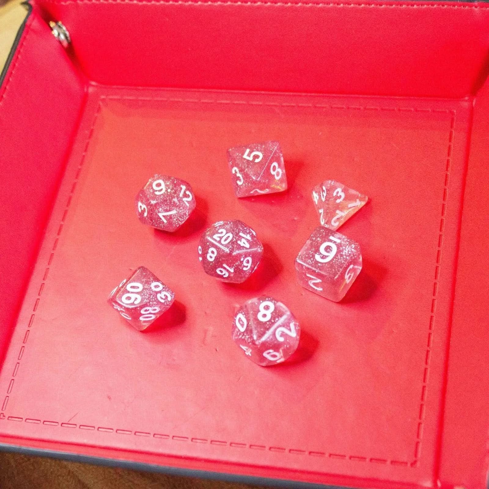 Fuchsia Glitter Dice