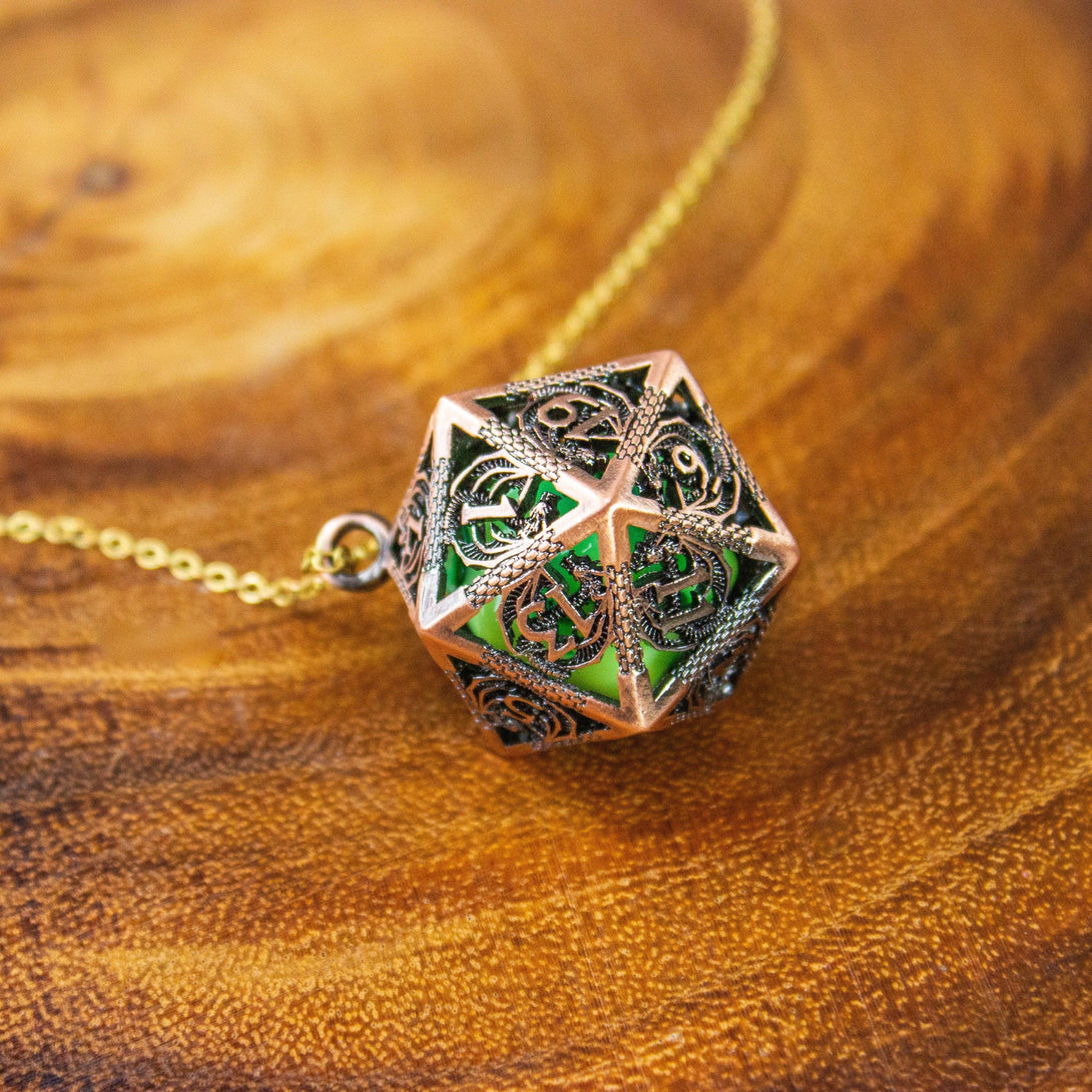 D&D D20 Dice Necklace - Removable Full Size D20 - Many Dice Colours | RPG Fantasy Gift DND - MysteryDiceGoblins