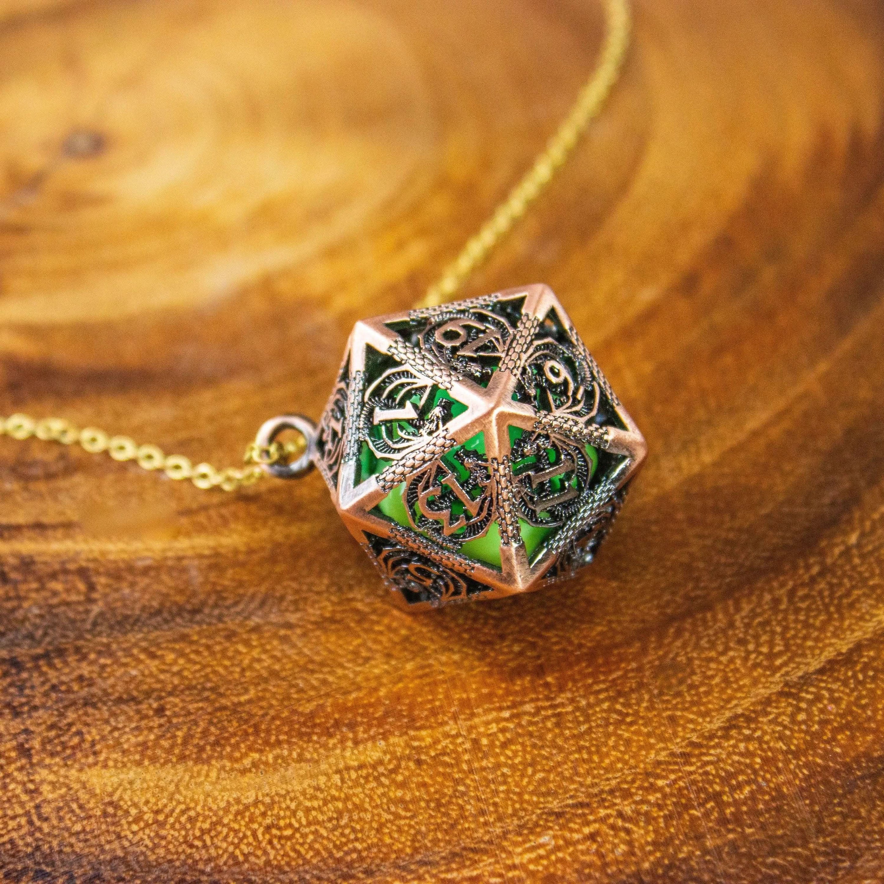 D&D D20 Dice Necklace - Removable Full Size D20 - Many Dice Colours | RPG Fantasy Gift TTRPG  - MysteryDiceGoblins