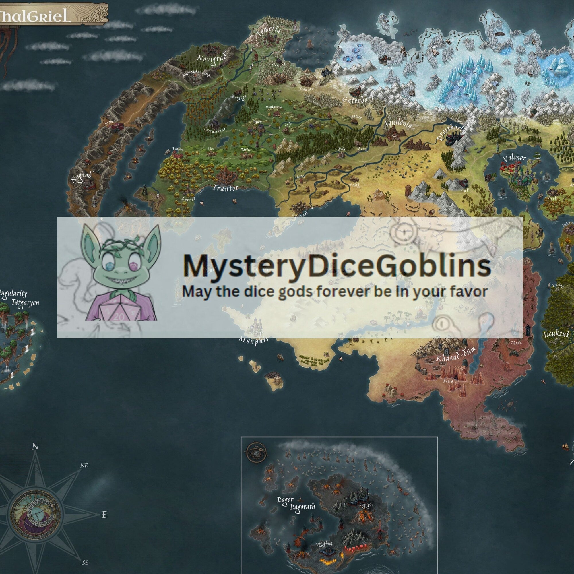 World Map Bundle dnd store Mystery Dice Goblin